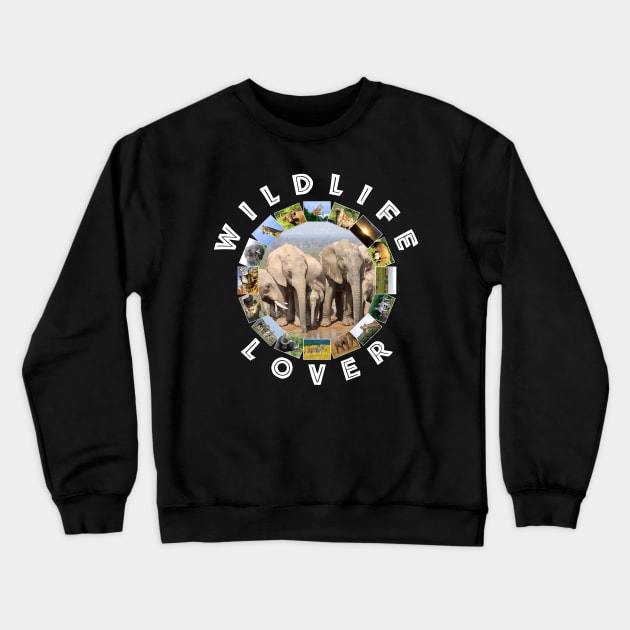 Wildlife Lover Elephant Social Crewneck Sweatshirt by PathblazerStudios